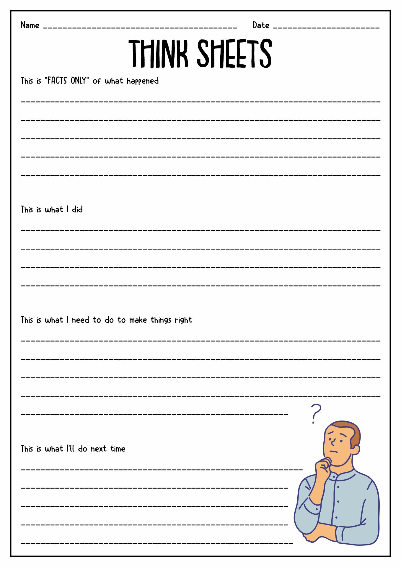 Printable Think Sheets