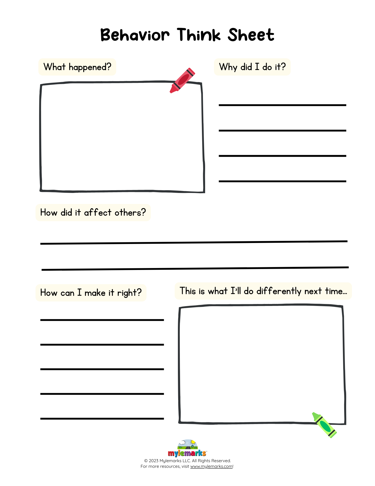 Behavior Think Sheet ES 