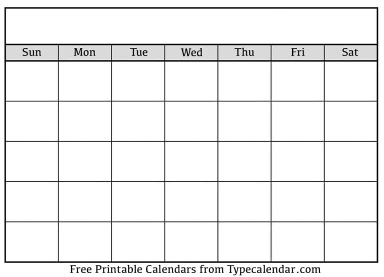 Blank Calendar Printable Apache OpenOffice Templates