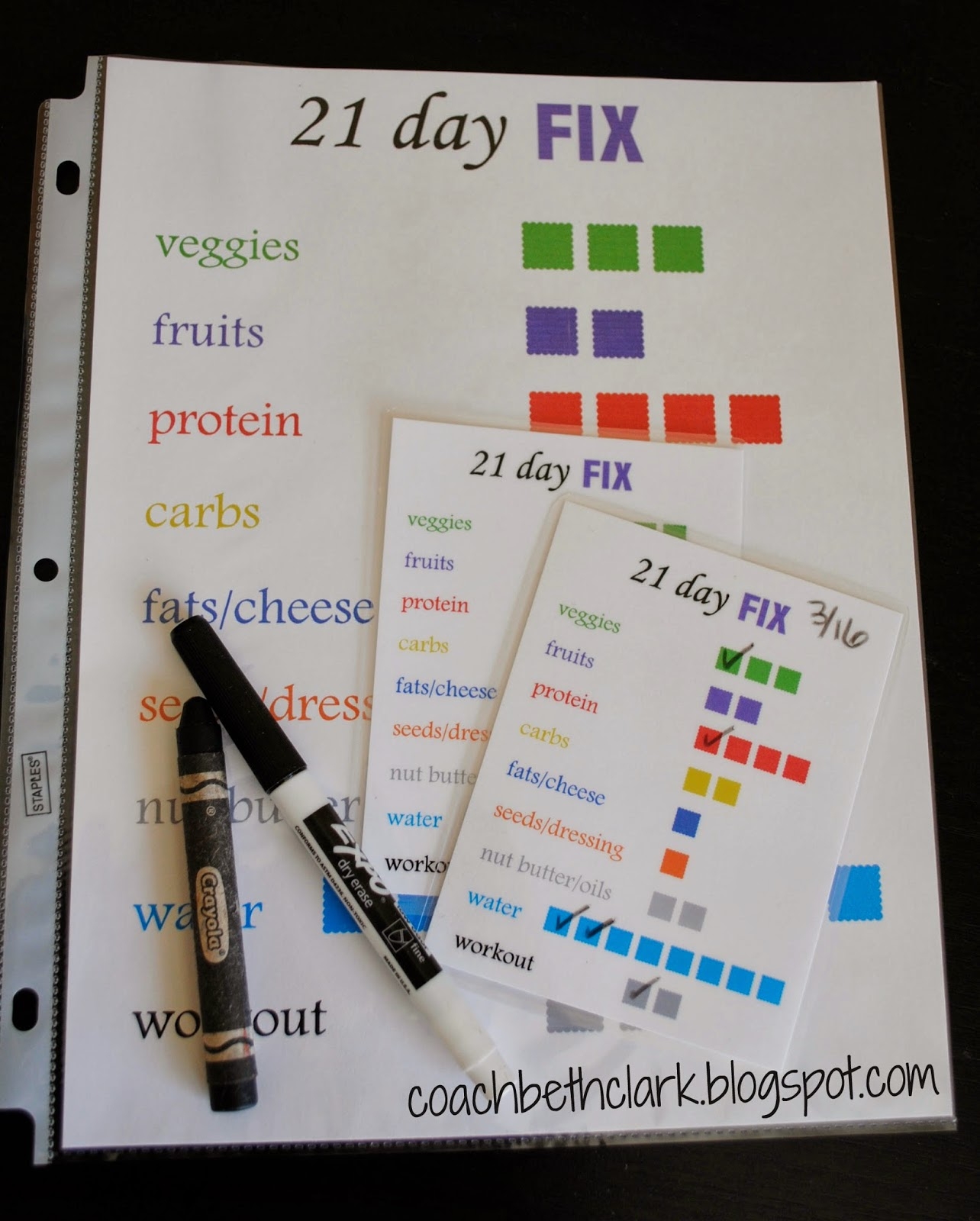 Body Remodel 21 Day Fix Tally Sheets