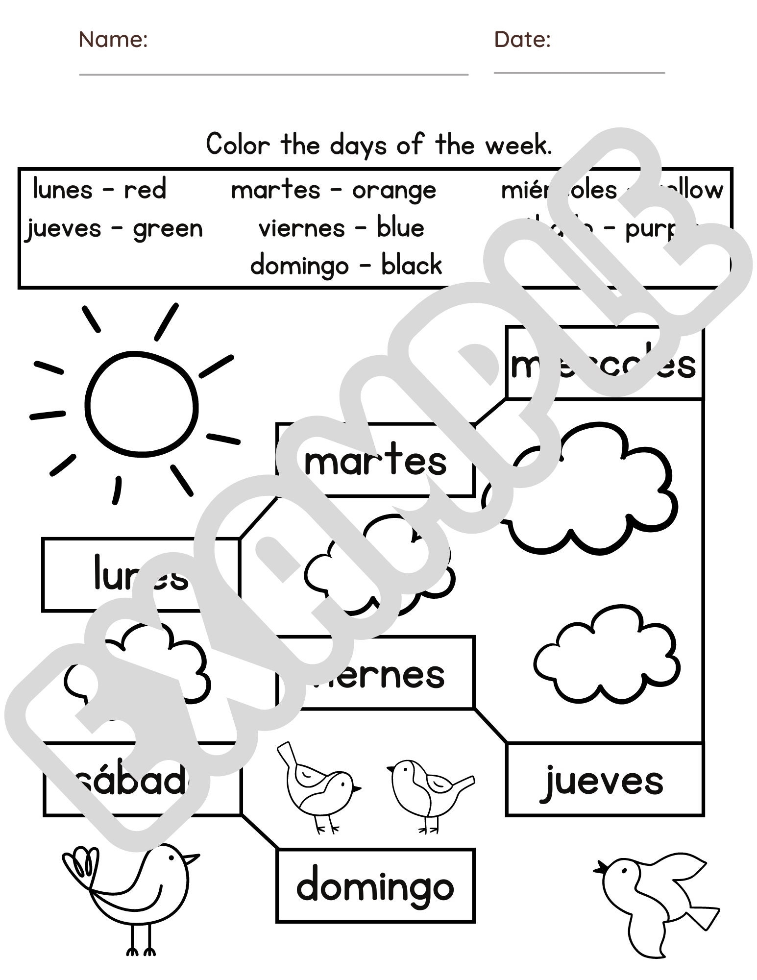 Buy 21 Spanish Worksheets Online In India Etsy