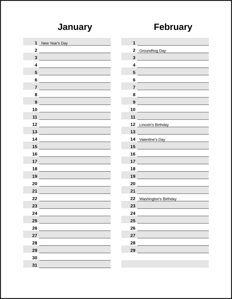 CalendarsThatWork Perpetual