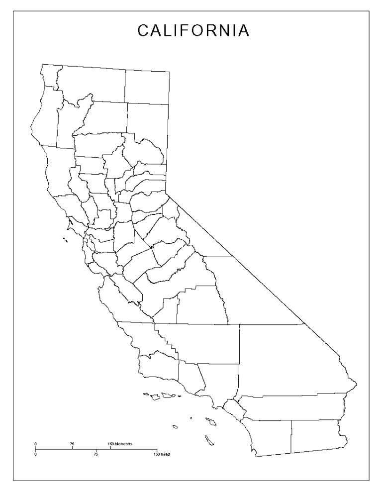 California Blank Map