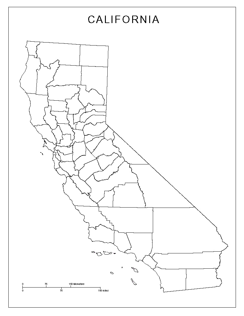 California Blank Map California Blank Map