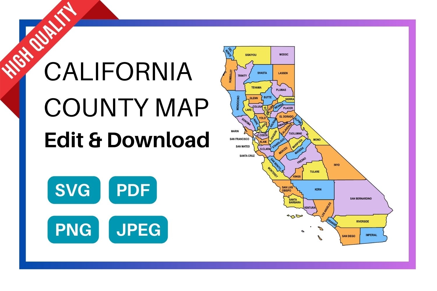 California County Map Editable U0026 Printable State County Maps California County Map Editable U0026 Printable State County Maps
