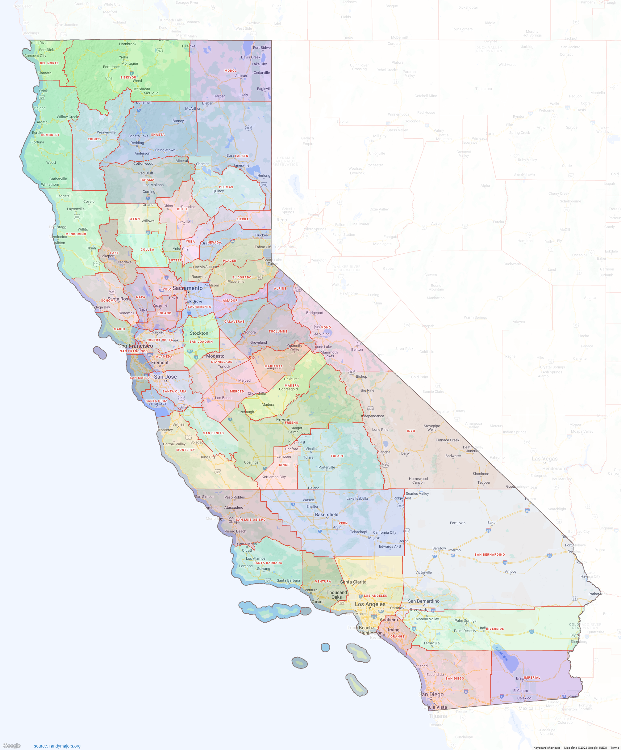 Printable California County Map Printable California County Map