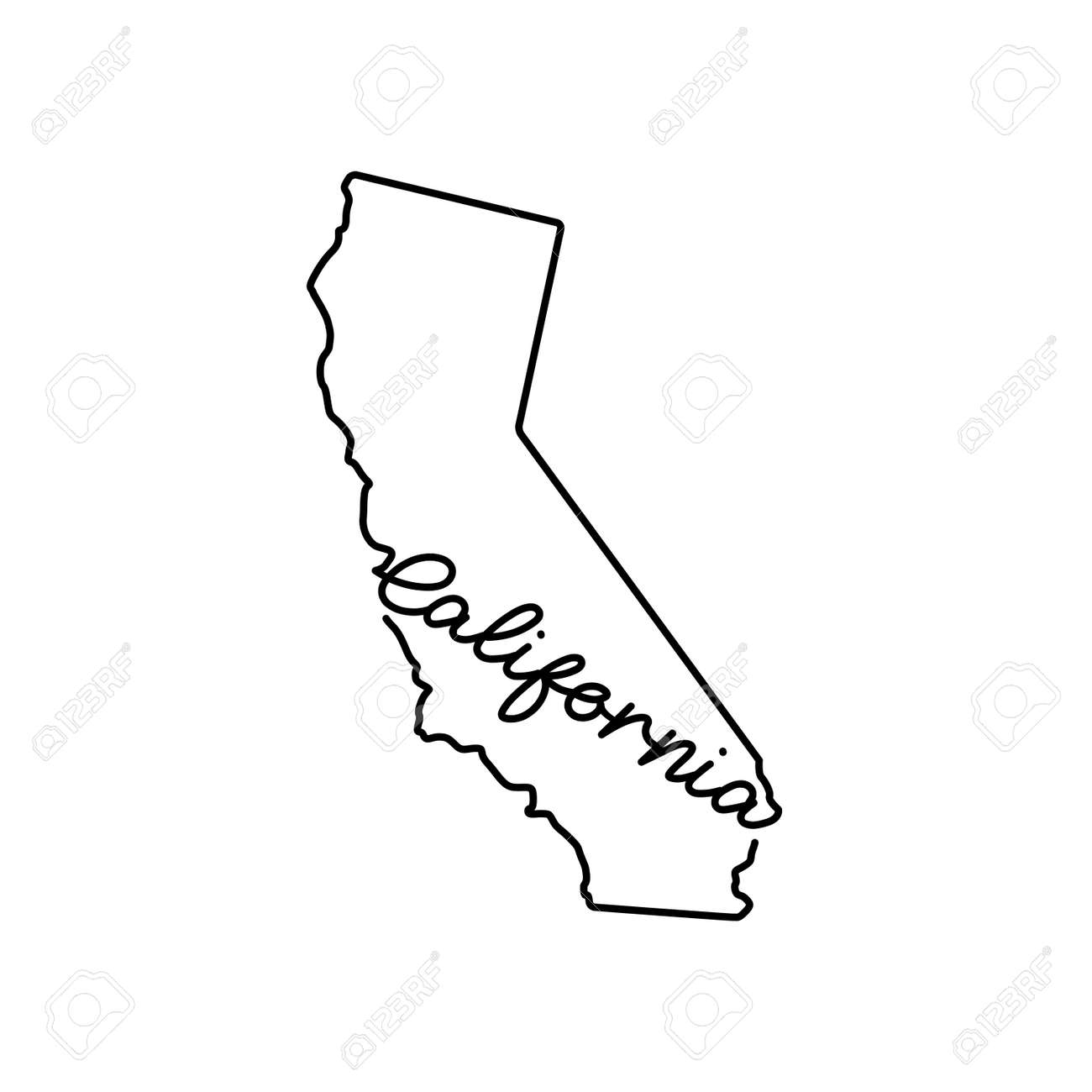 California US State Outline Map With The Handwritten State Name Continuous Line Drawing Of Patriotic Home Sign A Love For A Small Homeland T shirt Print Idea Vector Illustration Royalty Free SVG Cliparts California US State Outline Map With The Handwritten State Name Continuous Line Drawing Of Patriotic Home Sign A Love For A Small Homeland T shirt Print Idea Vector Illustration Royalty Free SVG Cliparts