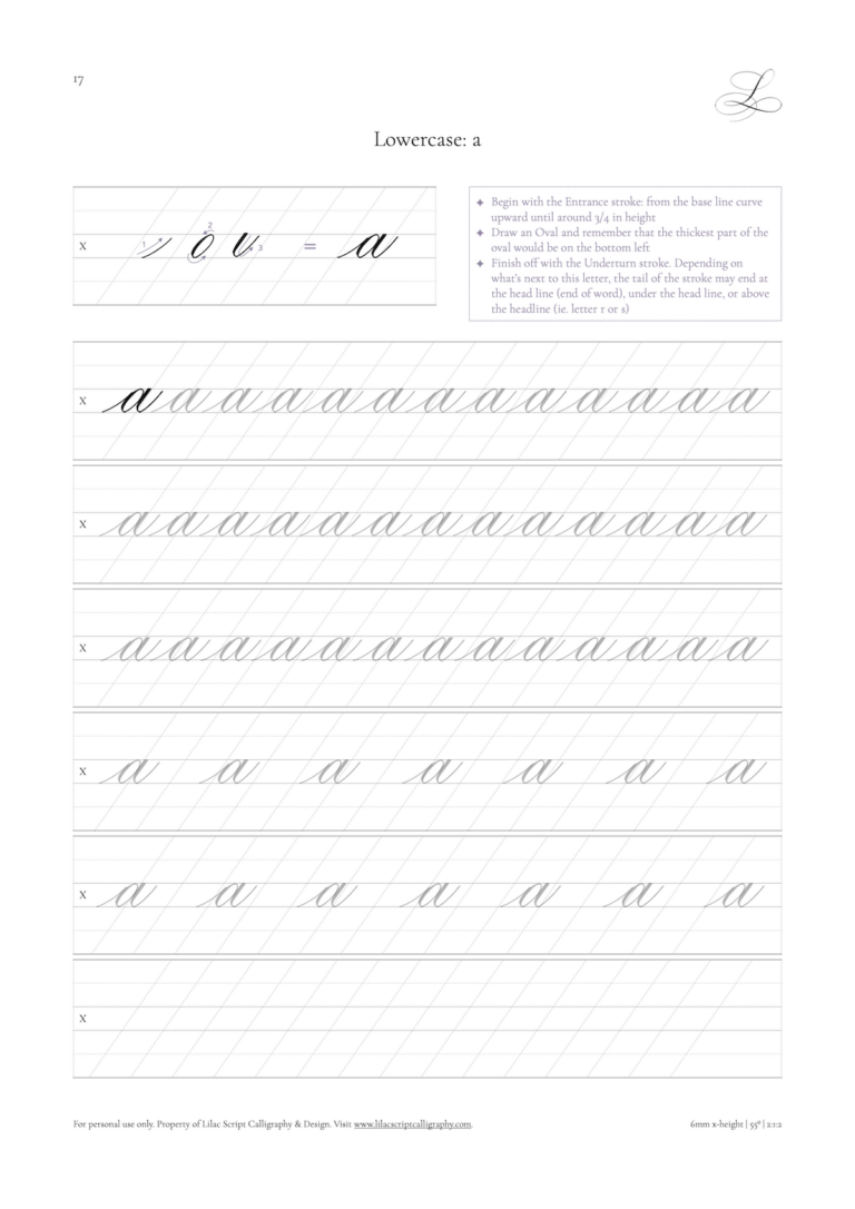 Calligraphy Worksheets And Other Resources Lilac Script Calligraphy Engraving