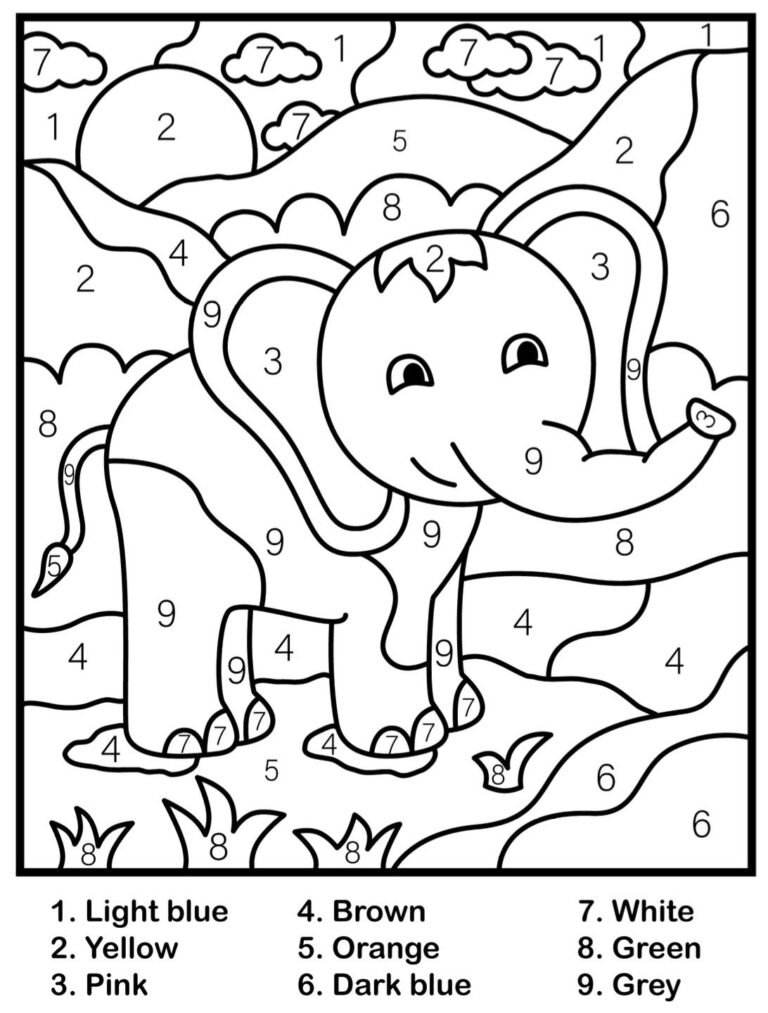 Children s Color By Number Printable PDF Printable Coloring Pages Instant Download Kids Coloring Pages Etsy