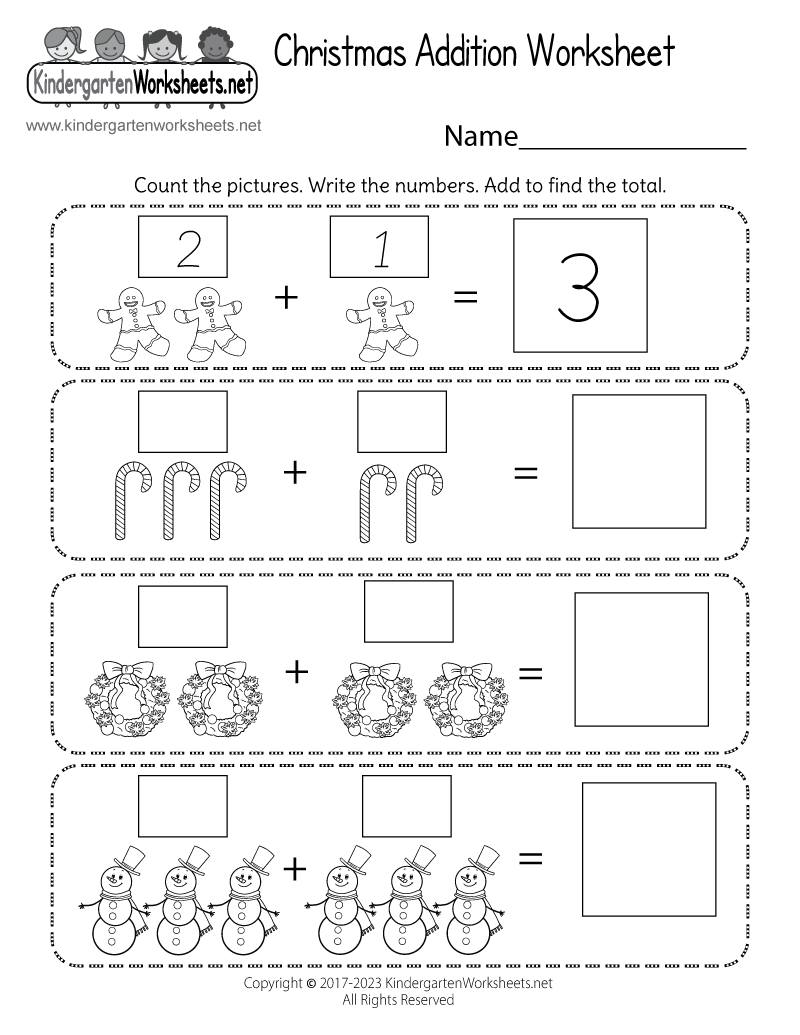 Math Worksheets Christmas Free Printable