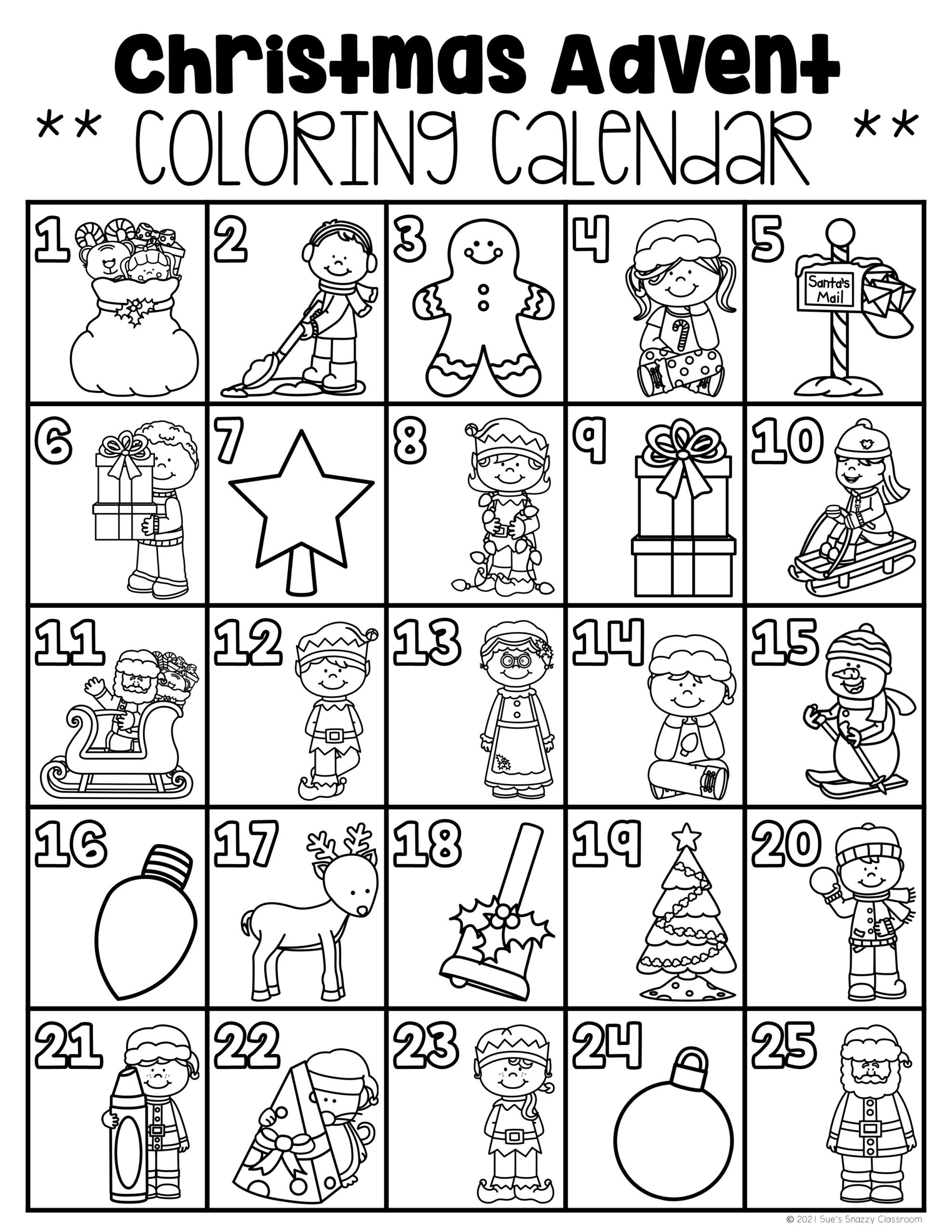 Christmas Countdown And Advent Calendars Coloring Activity FREEBIE Made By Teachers