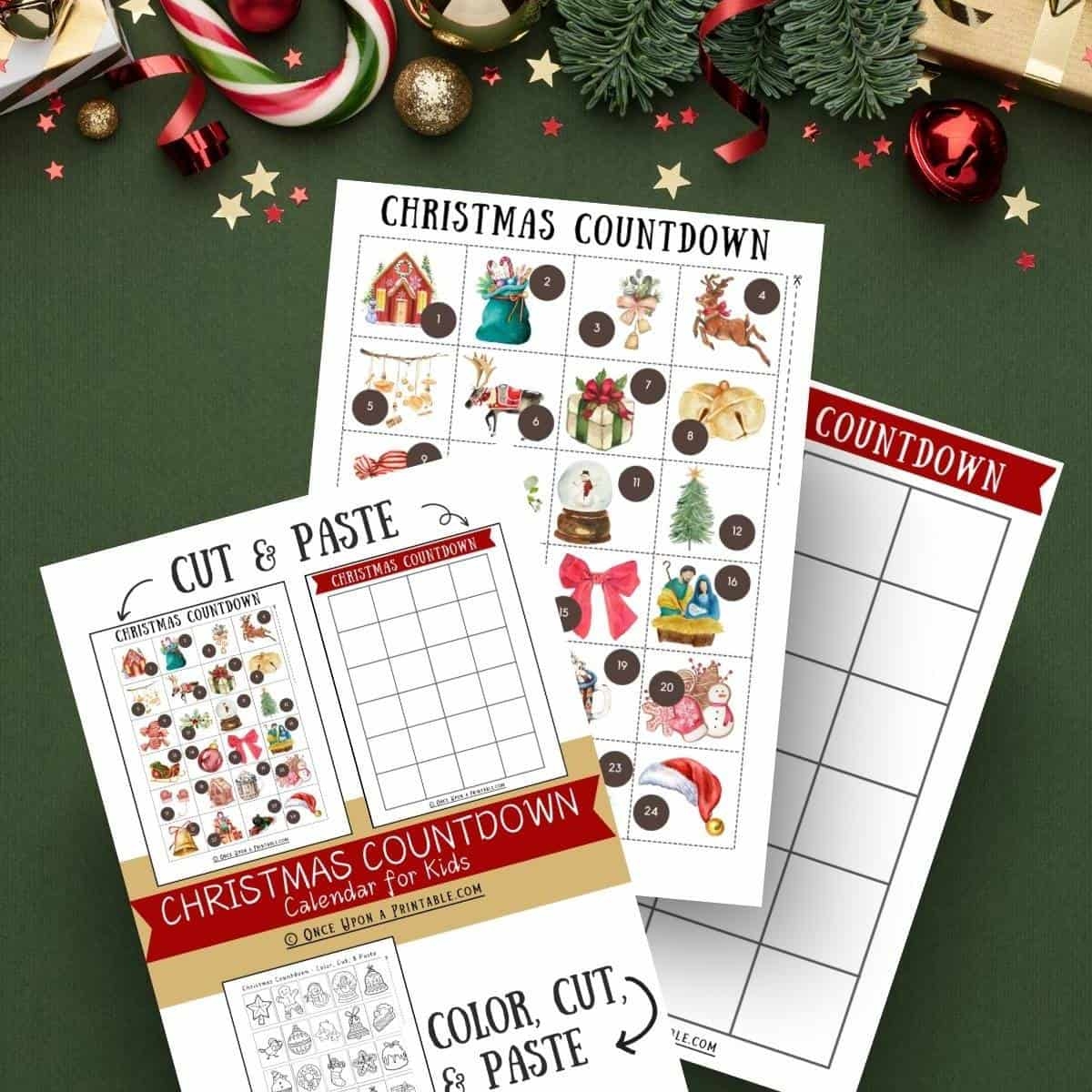 Christmas Countdown Calendars Free Printable Once Upon A Printable