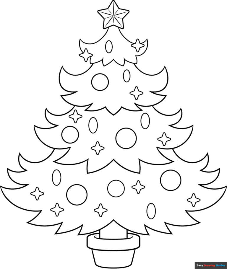 Christmas Tree Coloring Pages For Kid 12 Printable Sheets