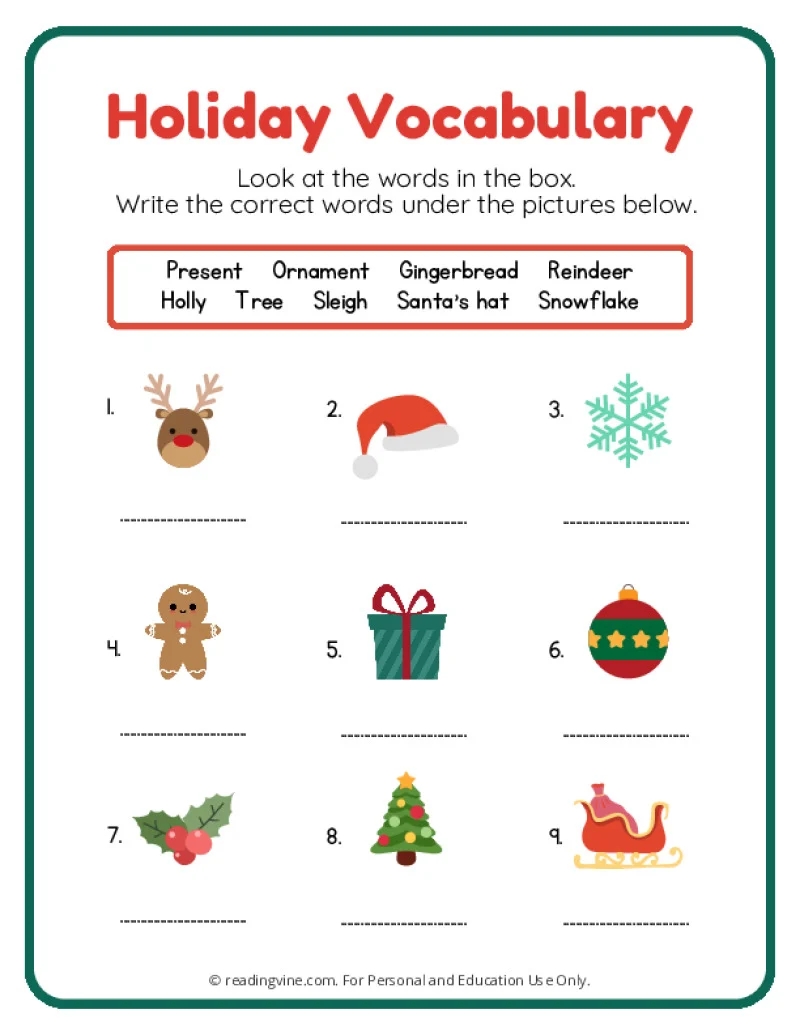 Free Printable Christmas Phonics Worksheets Free Printable Christmas Phonics Worksheets