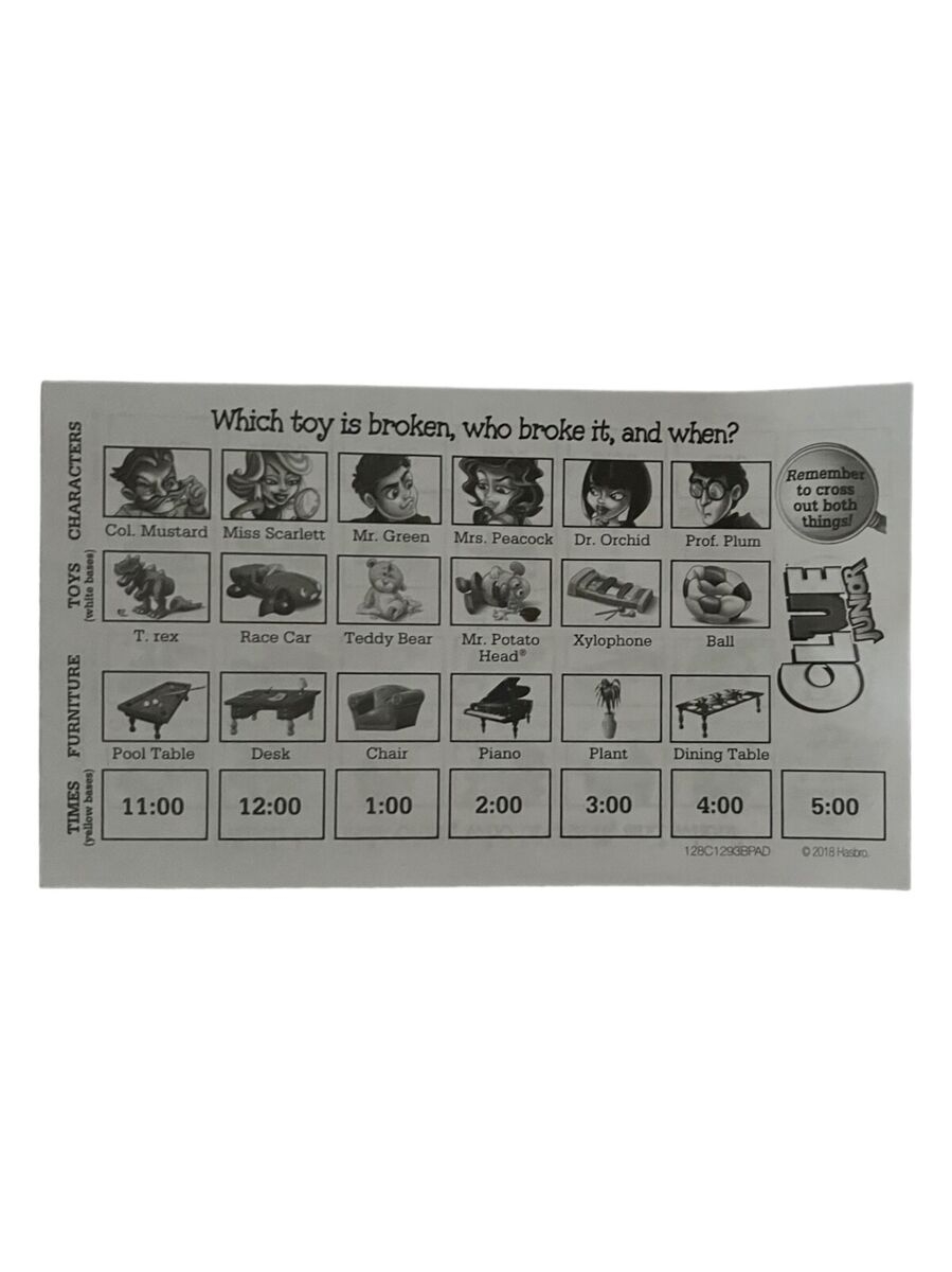 Clue Jr Case Of The Broken Toys Board Game REPLACEMENT PARTS PIECES YOU CHOOSE EBay