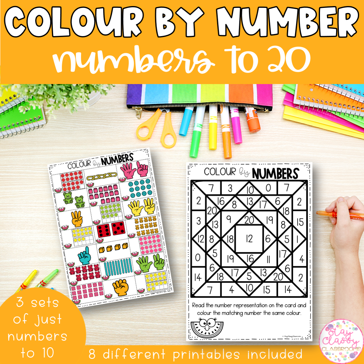 Colour By Numbers Printables Numbers To 20 Stay Classy Classrooms
