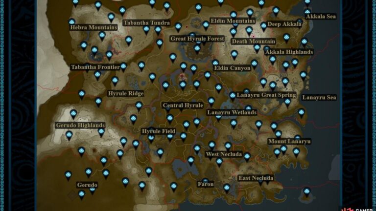 Complete Surface Shrine Map Zelda Tears Of The Kingdom Shrines Worksheets Library