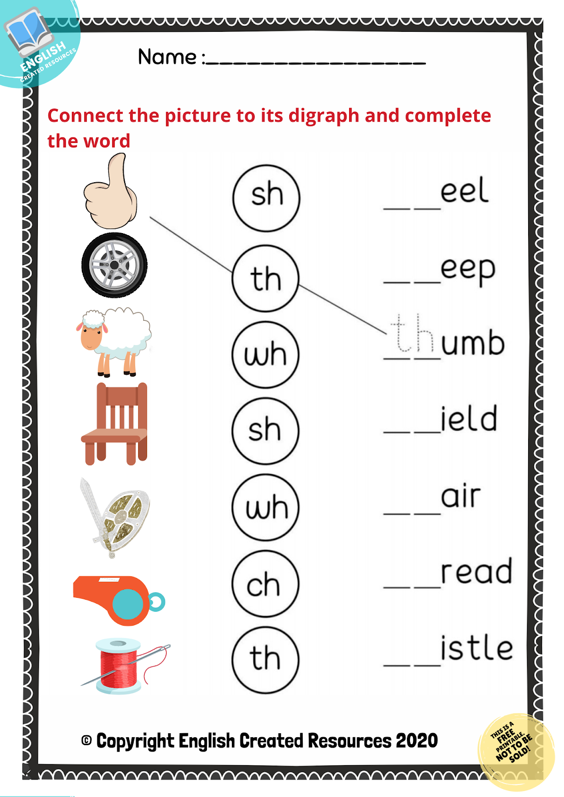 Free Printable Th Digraph Worksheets
