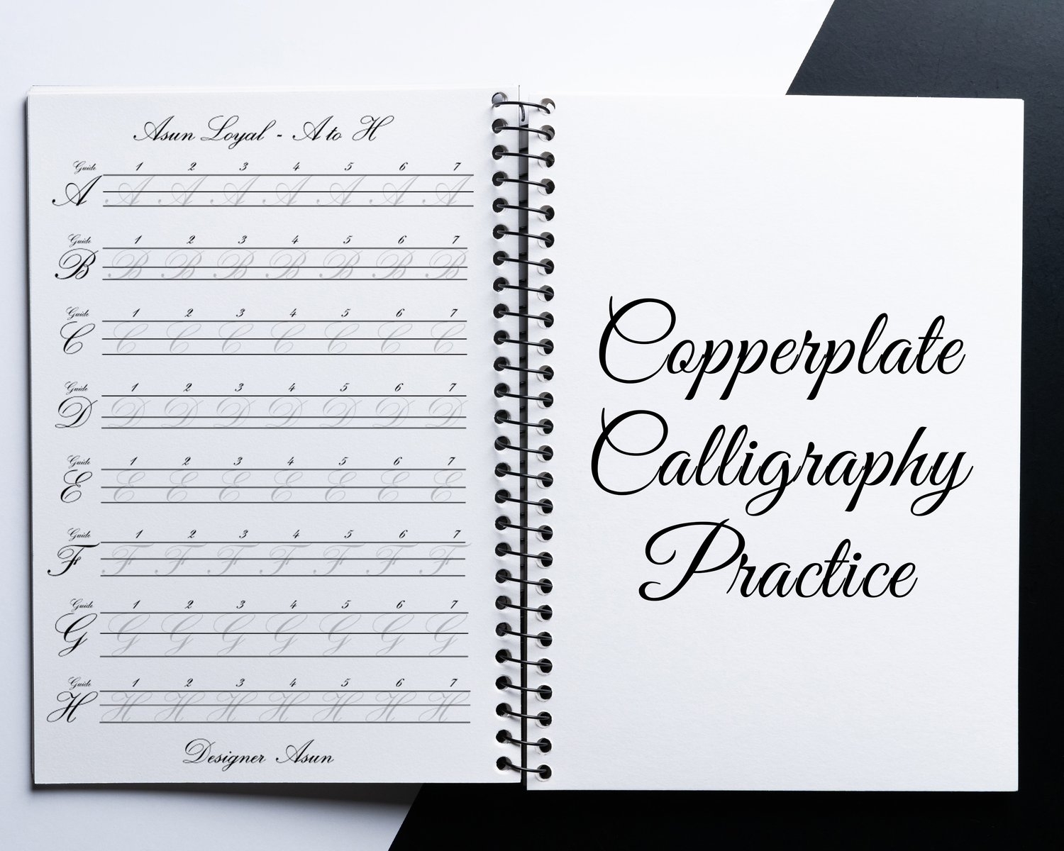 Copperplate Calligraphy Printable Template Copperplate Calligraphy Worksheet Printable Calligraphy Practice For Beginner With Guideline Payhip