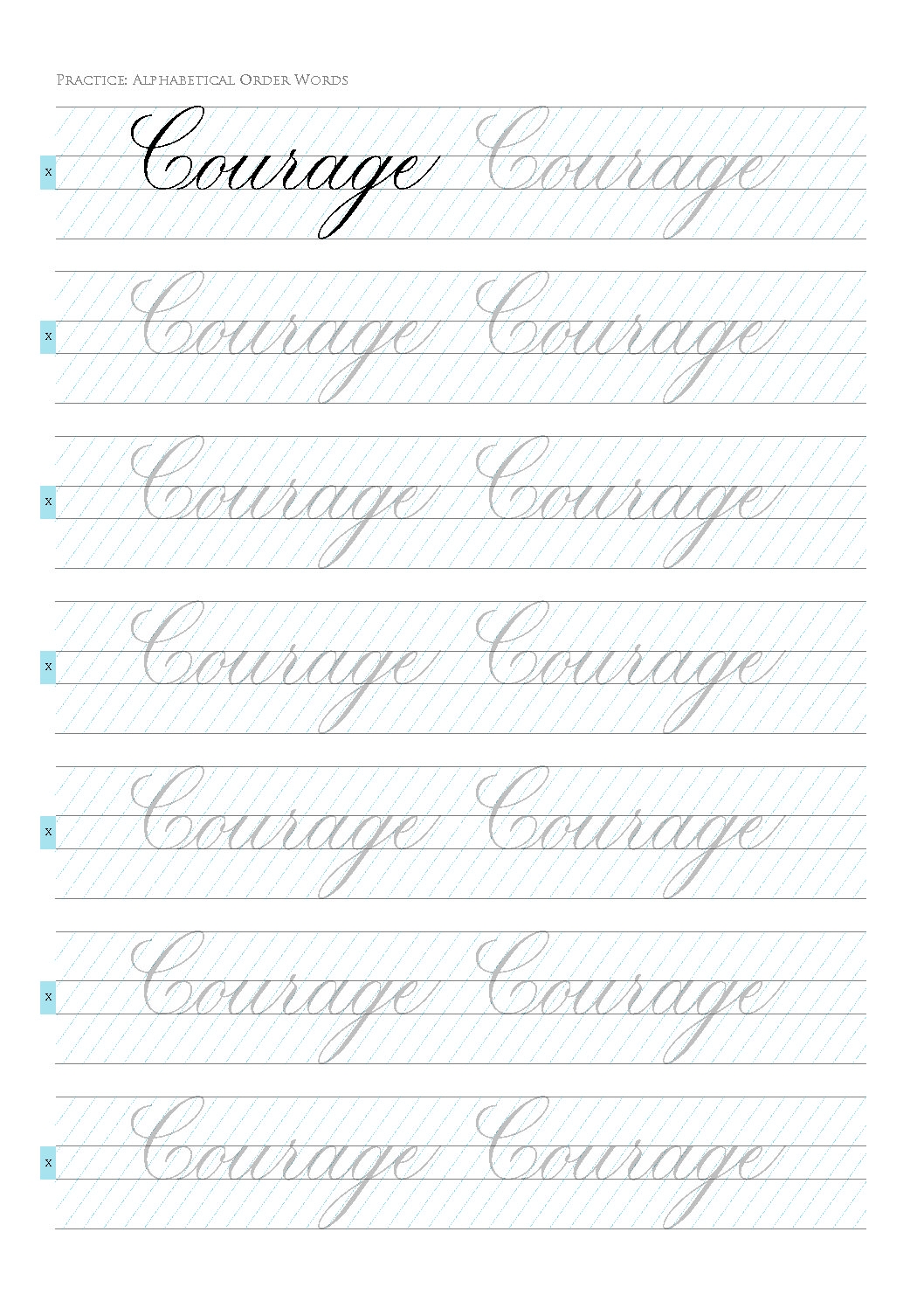 Printable Copperplate Practice Sheets Pdf