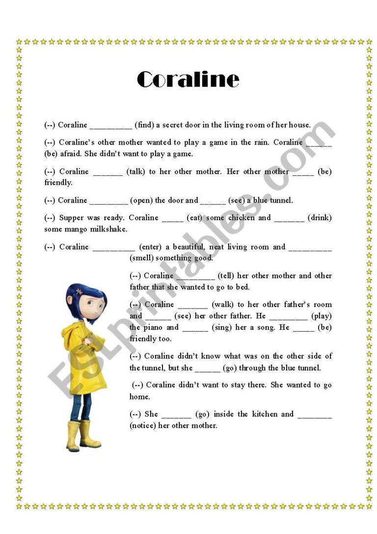 Coraline Sentence Order Past Simple Regular U0026 Irregular 