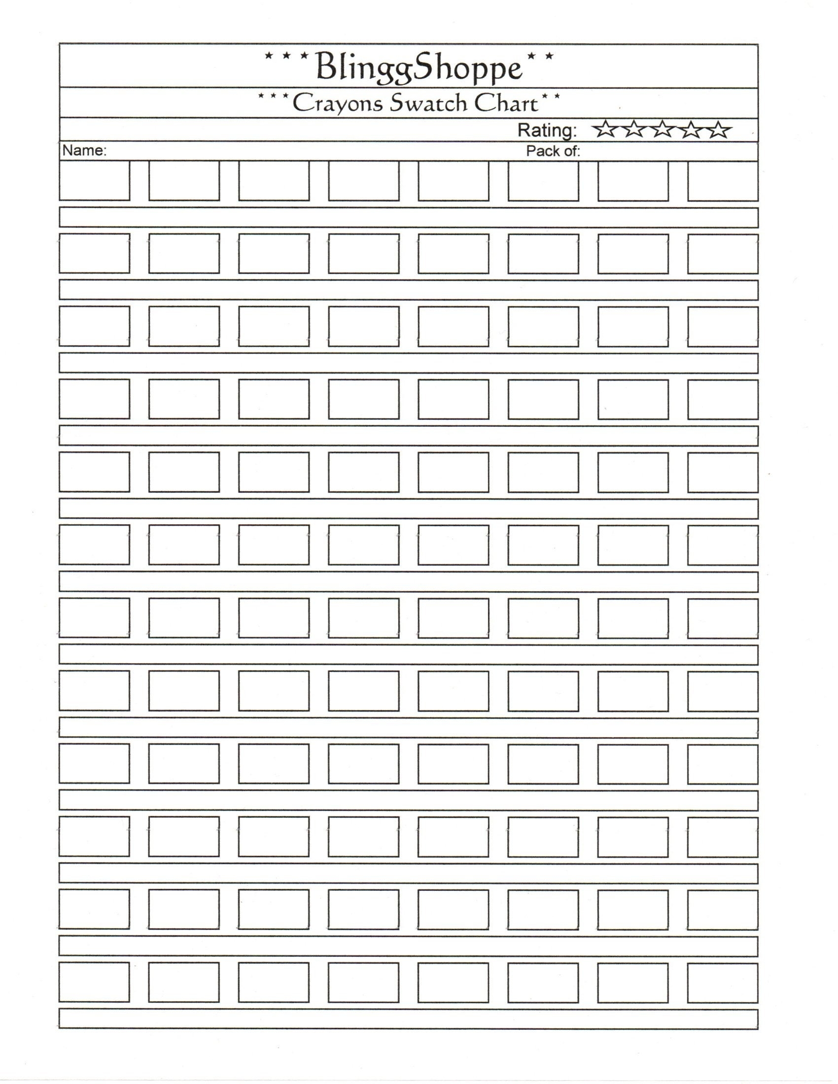 Crayons Swatch Chart 96 Swatches For Crayons Etsy