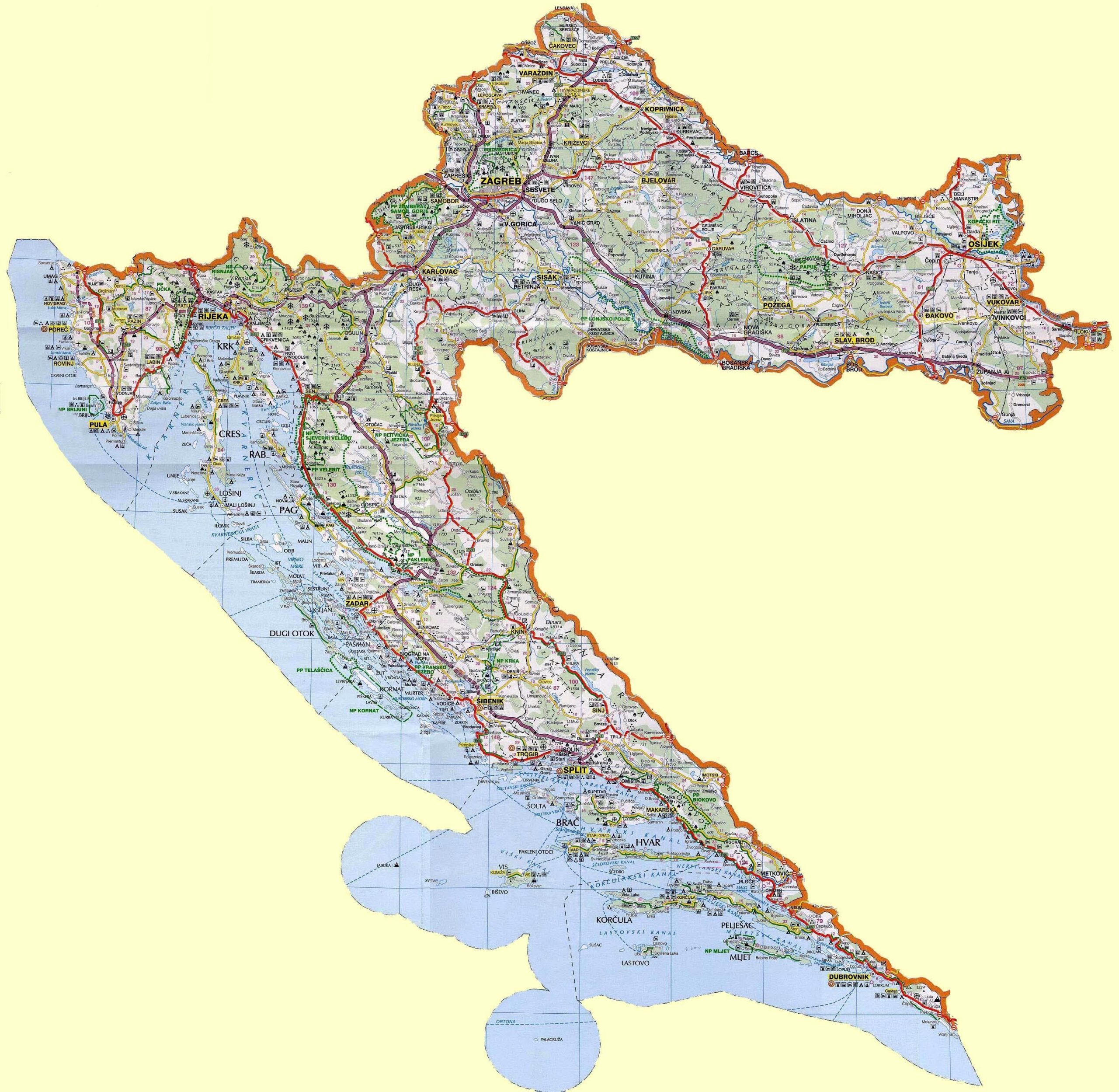 Croatia Maps Printable Maps Of Croatia For Download Croatia Maps Printable Maps Of Croatia For Download