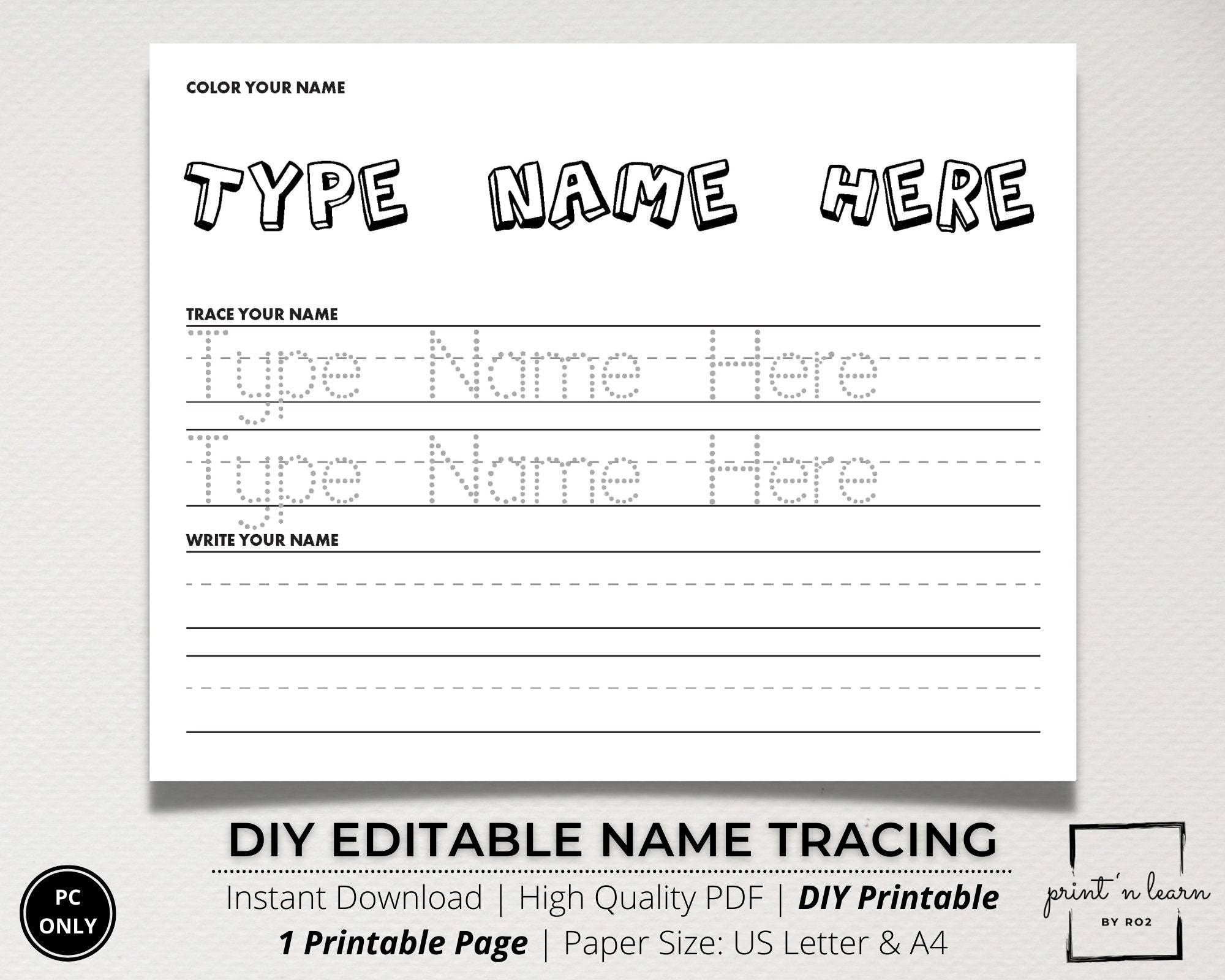 Free Printable Name Writing Practice Worksheets