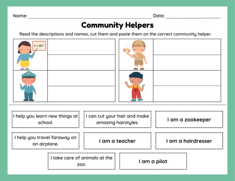 Customize 34 Kindergarten Community Helpers Worksheets Templates Online Canva
