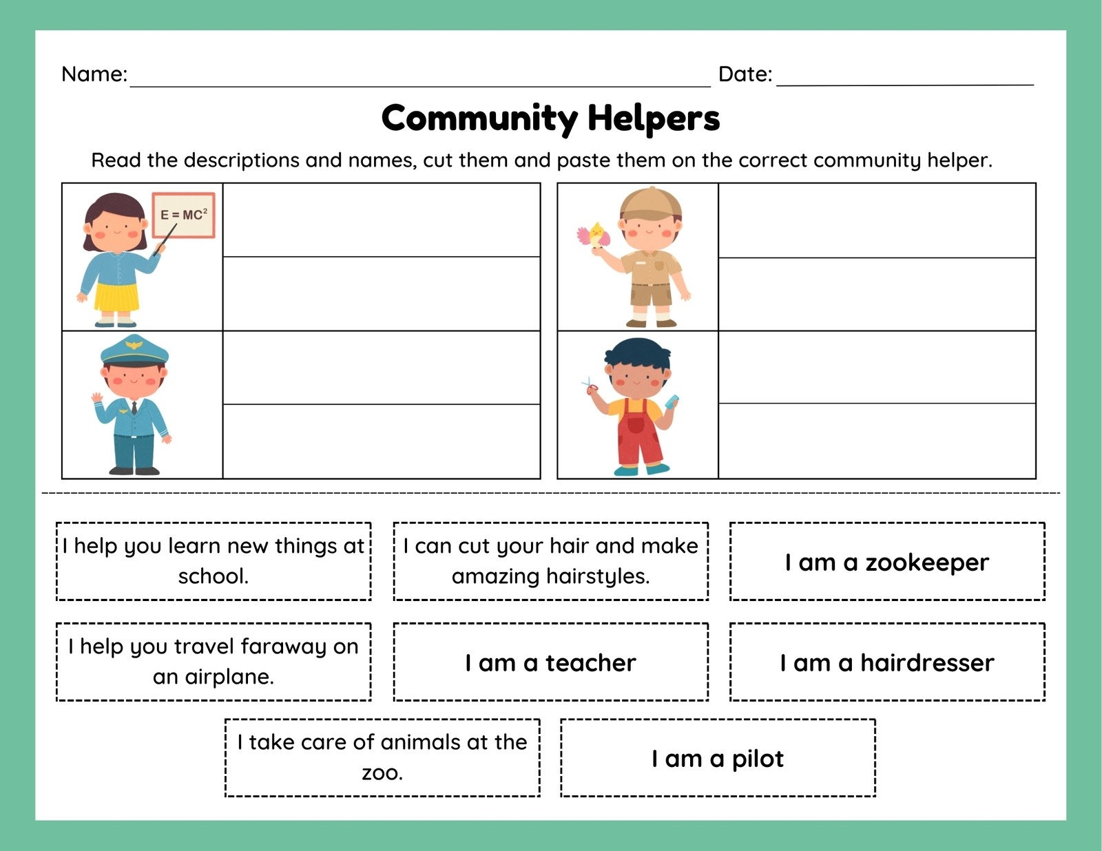 Customize 34 Kindergarten Community Helpers Worksheets Templates Online Canva