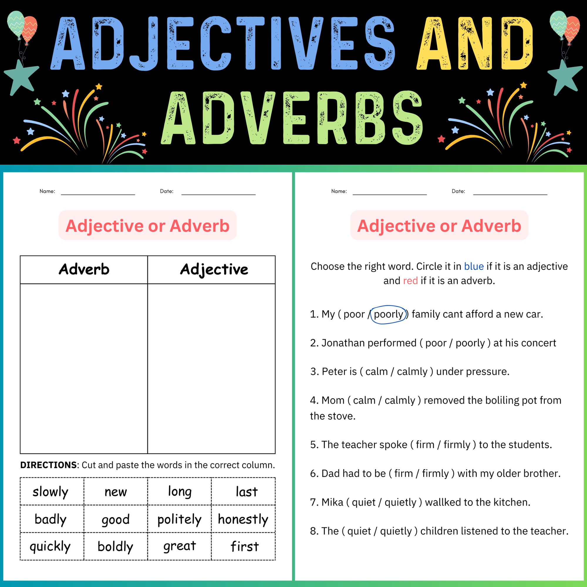 Daily Grammar Activities Adjectives Adverbs Worksheets 3rd 4th 5th Grade Made By Teachers Daily Grammar Activities Adjectives Adverbs Worksheets 3rd 4th 5th Grade Made By Teachers