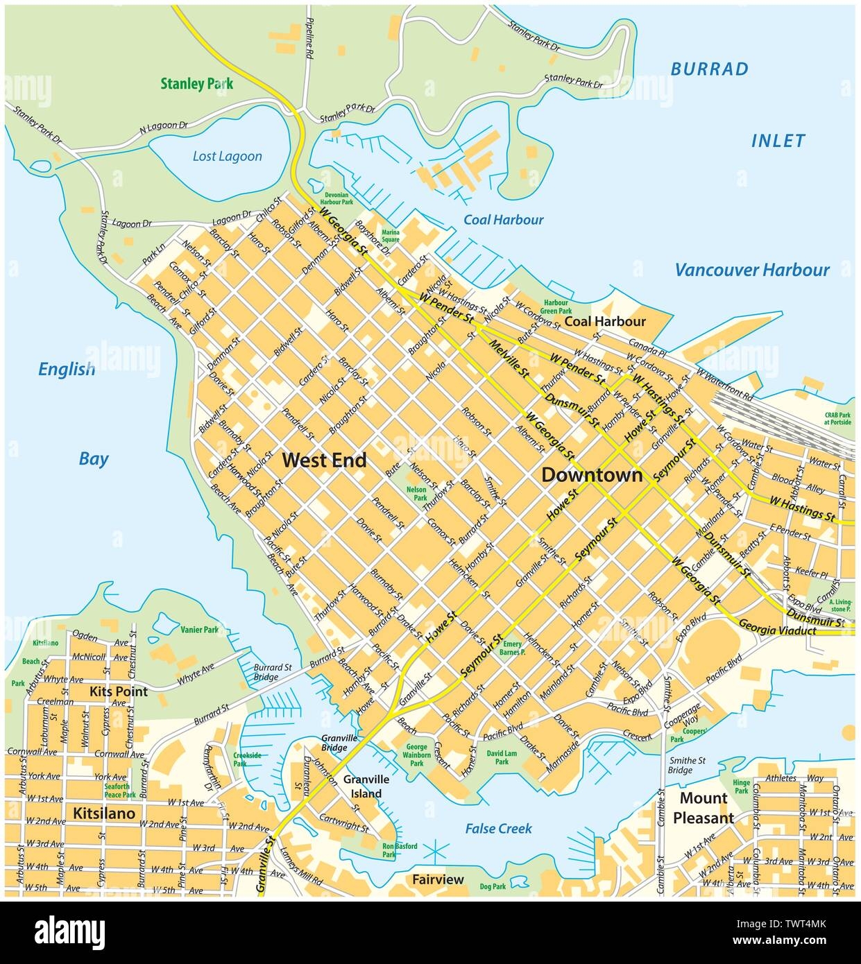 Detailed Street Map Of Downtown Vancouver British Columbia Canada Stock Vector Image Art Alamy Detailed Street Map Of Downtown Vancouver British Columbia Canada Stock Vector Image Art Alamy