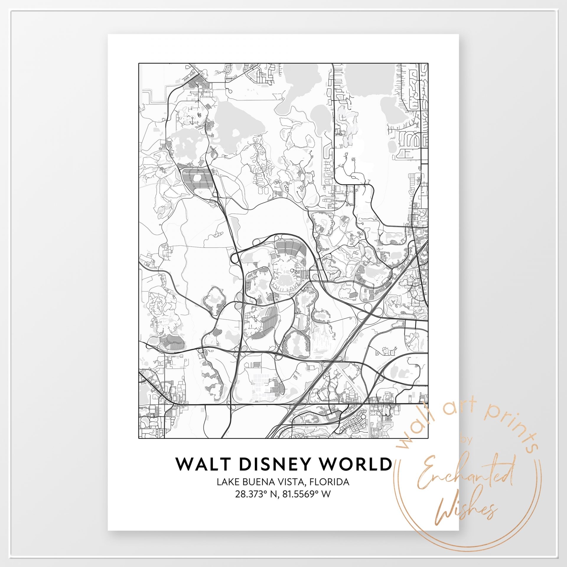 Disney World Road Map Print Printable Wall Art Or Printed U0026 Shipped Disney World Road Map Print Printable Wall Art Or Printed U0026 Shipped