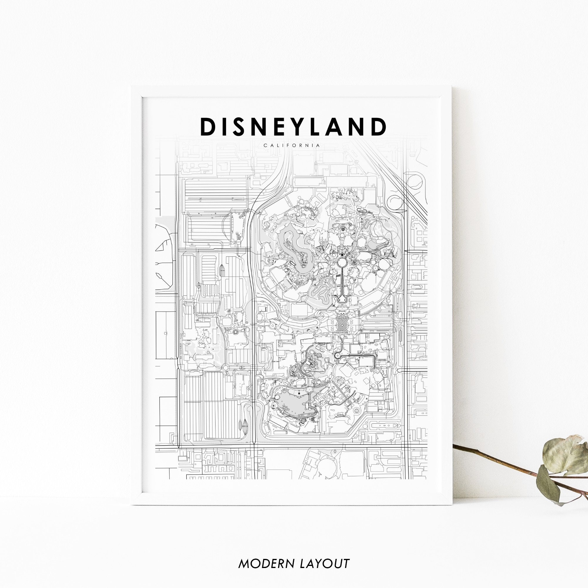 Disneyland California Map Print CA USA Map Art Poster Anaheim City Street Road Map Print Nursery Room Wall Office Decor Printable Map Etsy