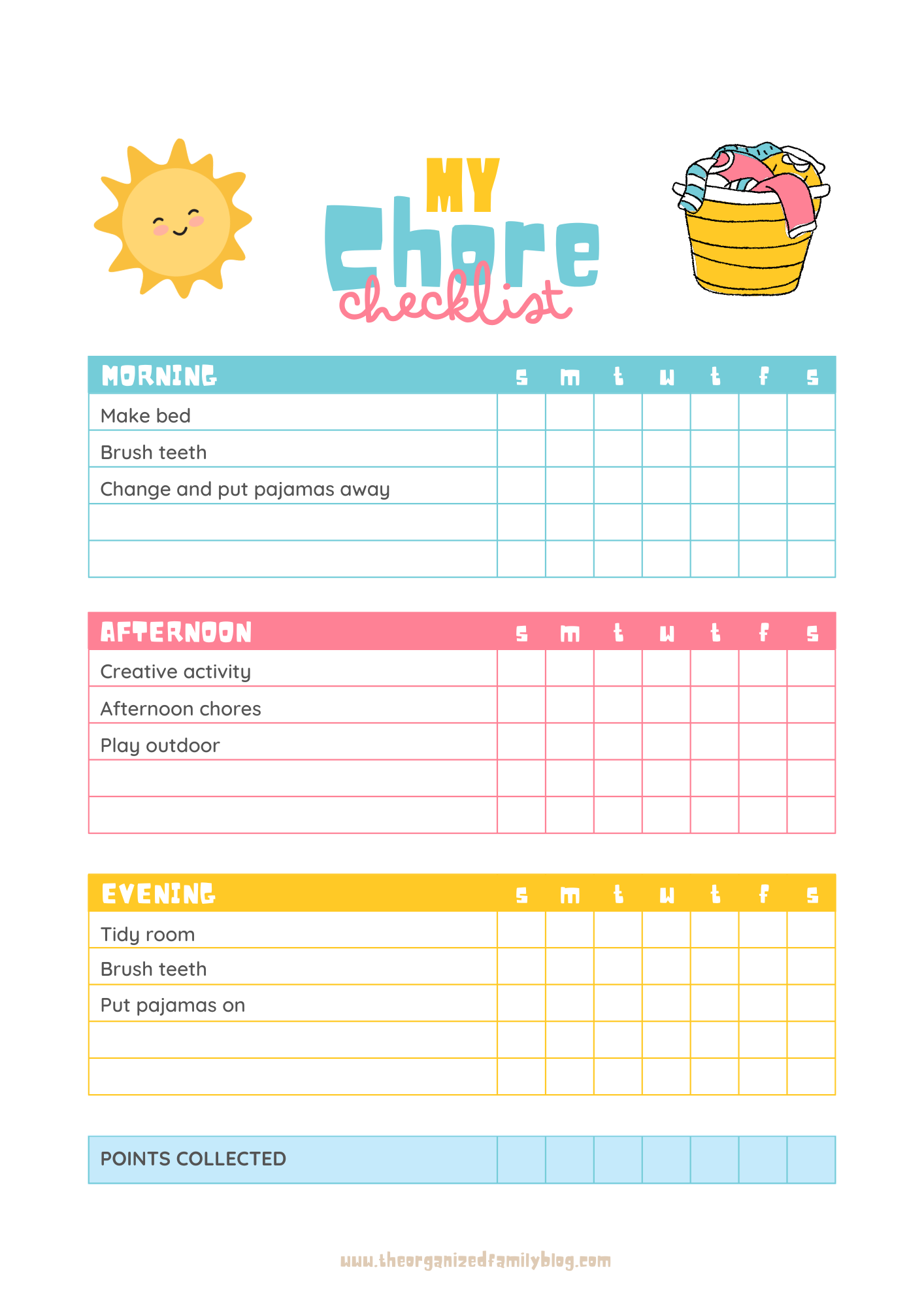 House Chores Chart Printable House Chores Chart Printable