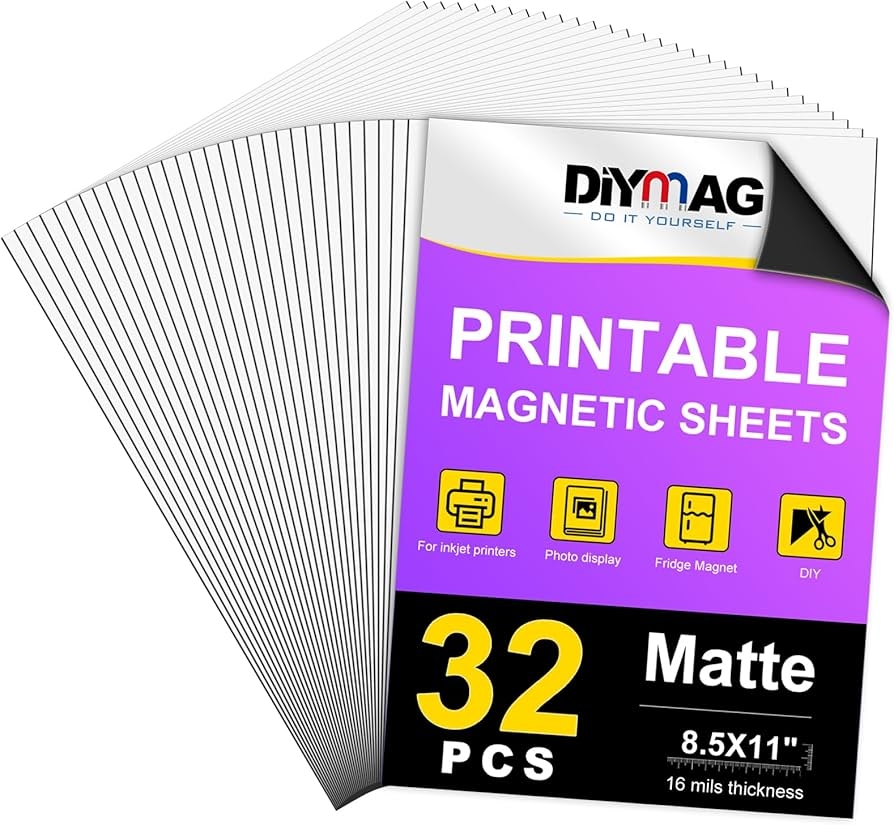 DIYMAG Printable Magnetic Sheets 32Pcs 8 5 X 11 Inch Flexible Magnet Sheets Matte Non Adhesive Magnetic Paper For Inkjet Printer Photo DIY Crafts Buy Online At Best Price In UAE Amazon ae