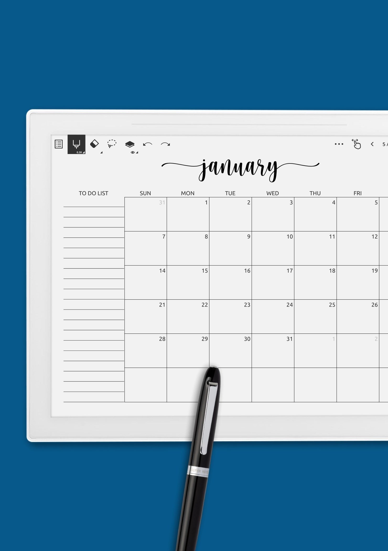 Download Printable Monthly Calendar With To Do List PDF