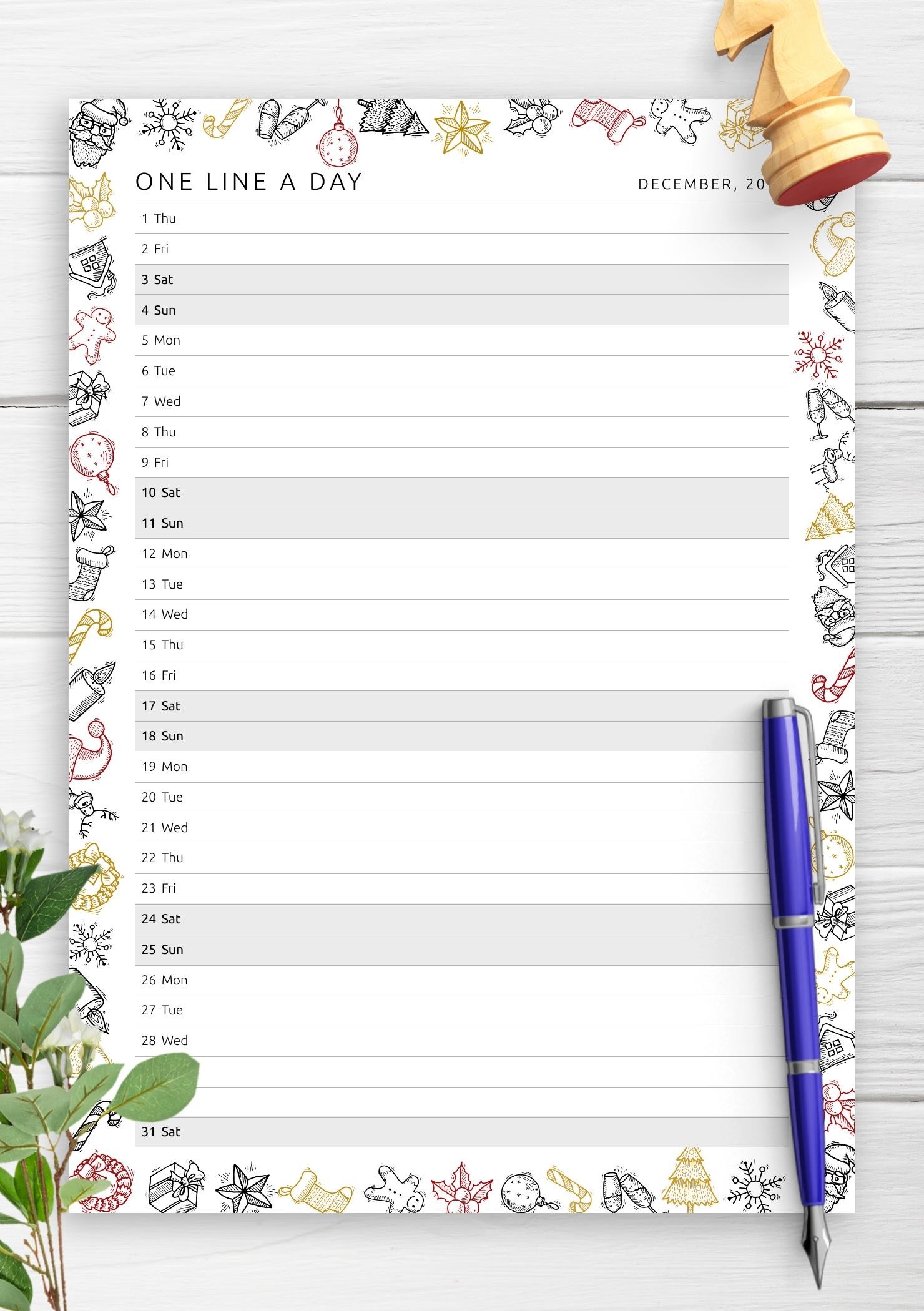 Calendar With Lines Printable