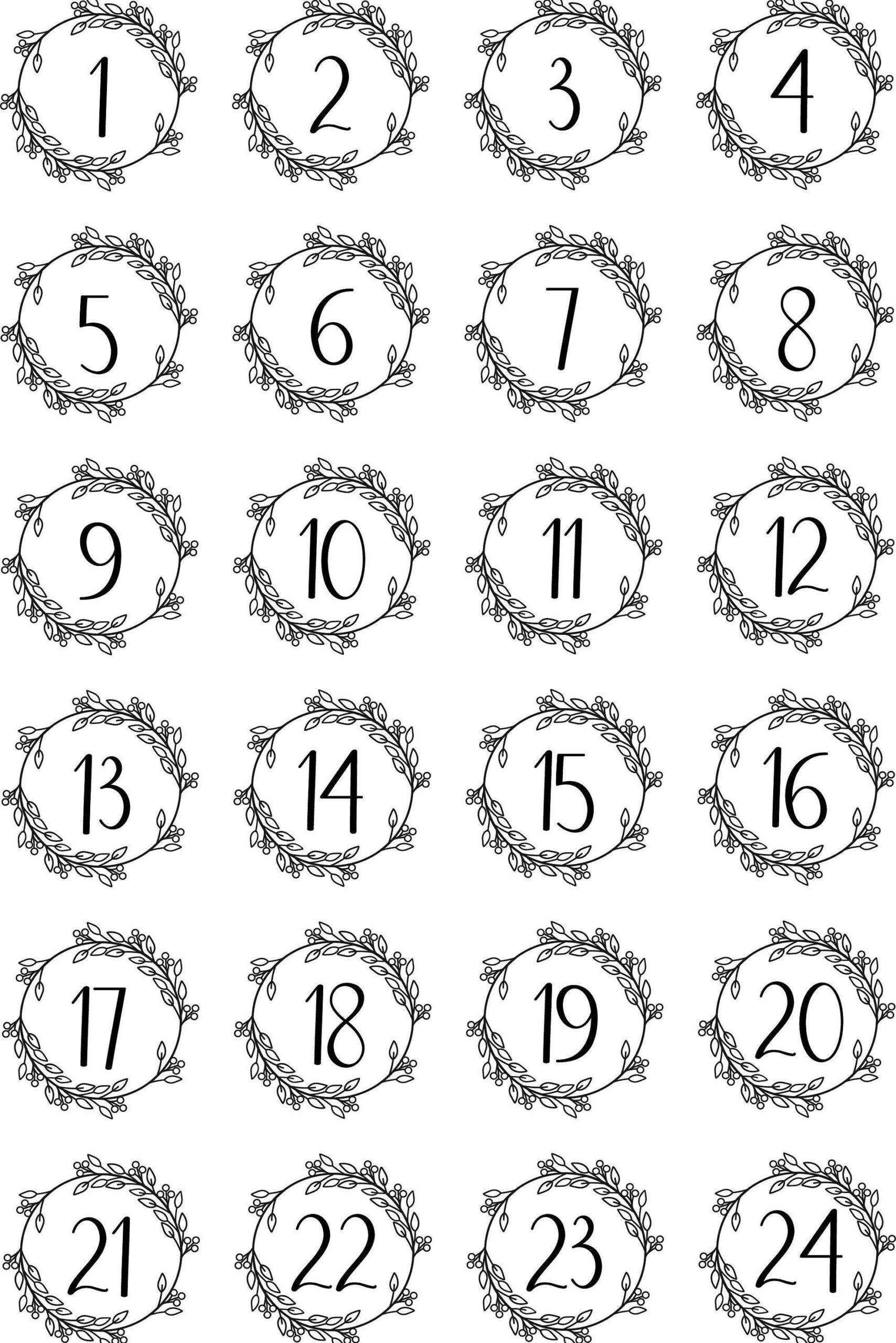 Downloadable Advent Numbers 1 24 PDF Download Christmas PDF Kids Christmas File Instant Download Advent Calendar Print At Home