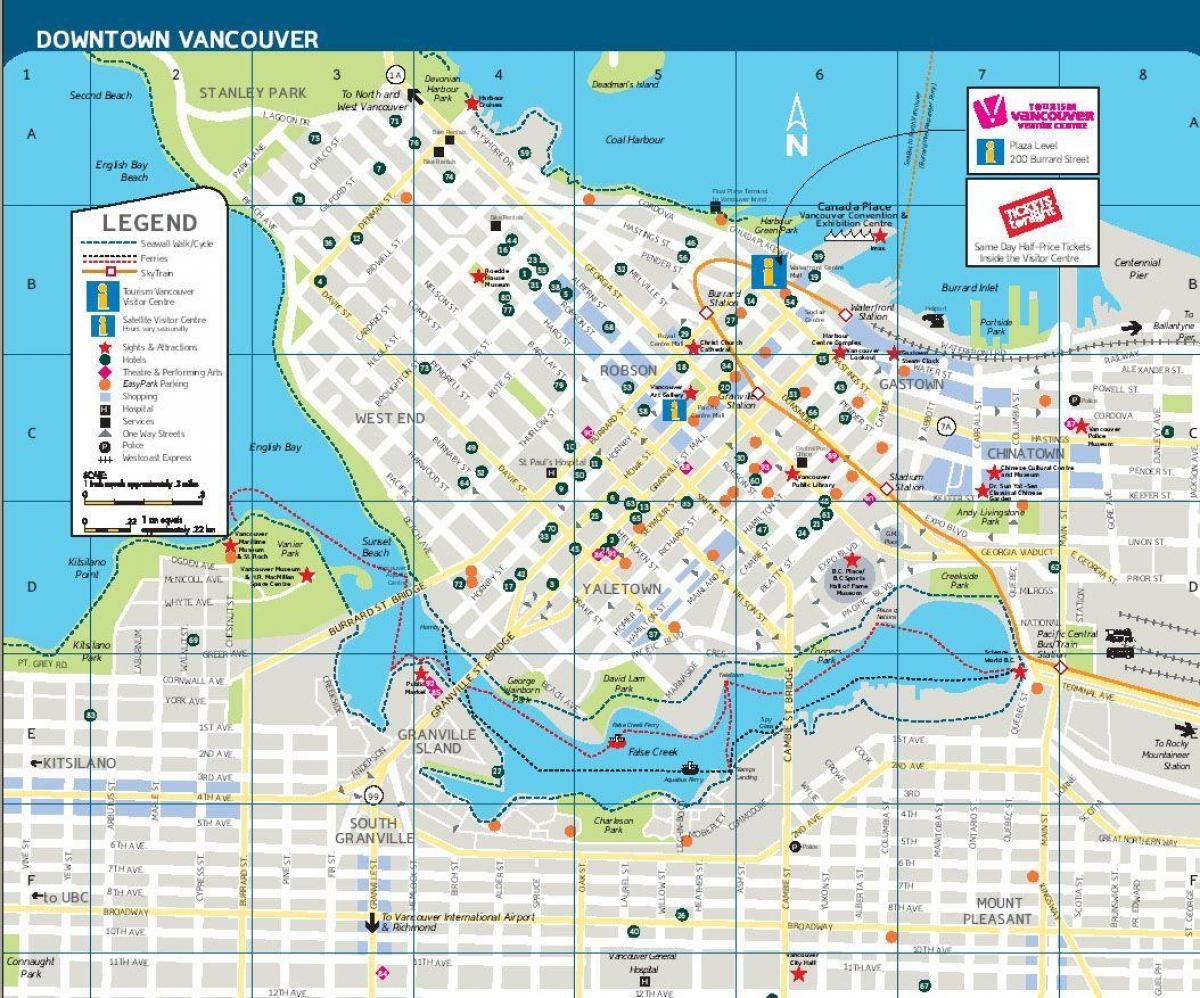 Printable Map Of Downtown Vancouver Printable Map Of Downtown Vancouver