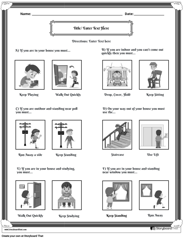 Earthquake Worksheets Free Editable Storyboard That