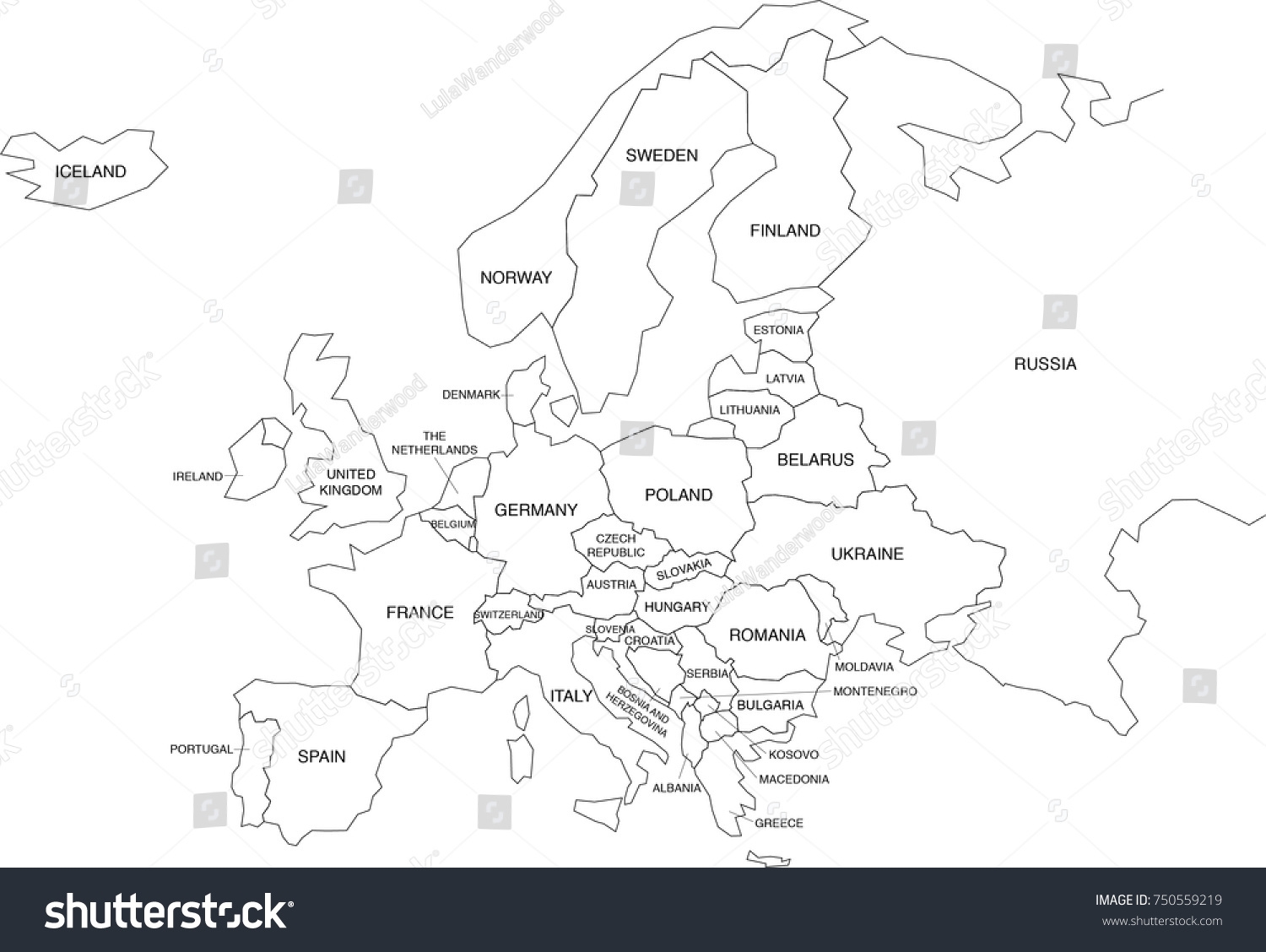 Printable Map Of Europe Coloring Page