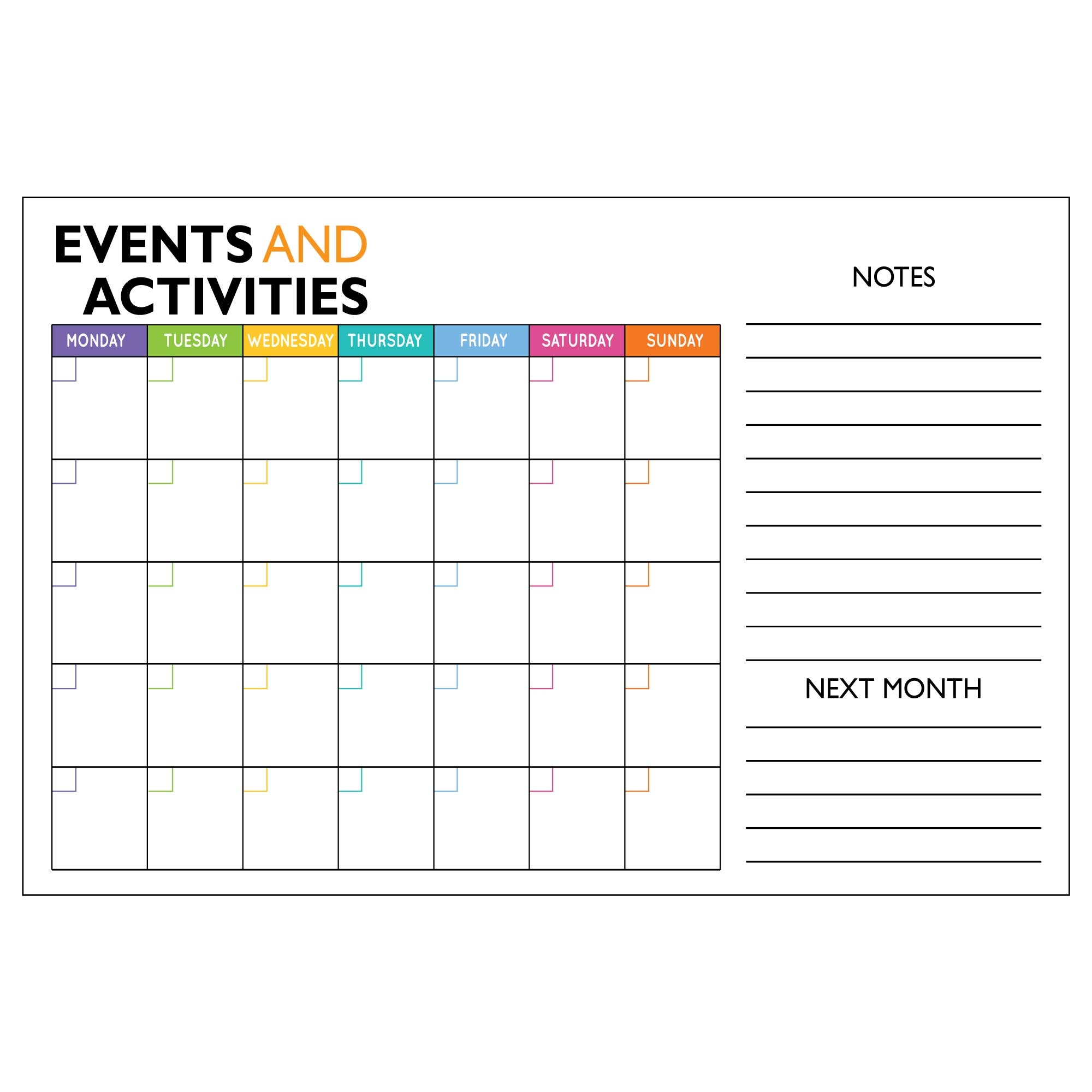 Events And Activities Calendar 24 x 36 Visual Workplace Inc Events And Activities Calendar 24 x 36 Visual Workplace Inc