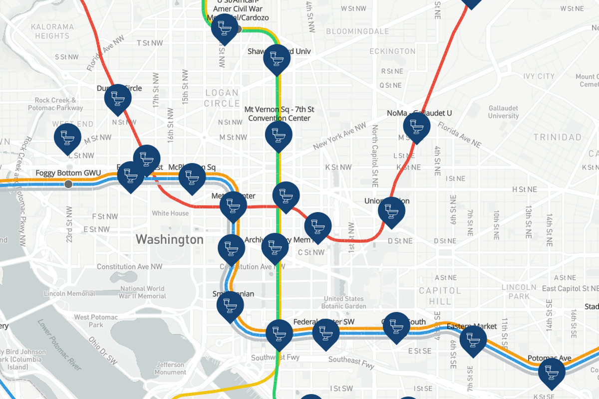 Every D C Metro Station s Closest Public Bathroom Mapped Curbed DC
