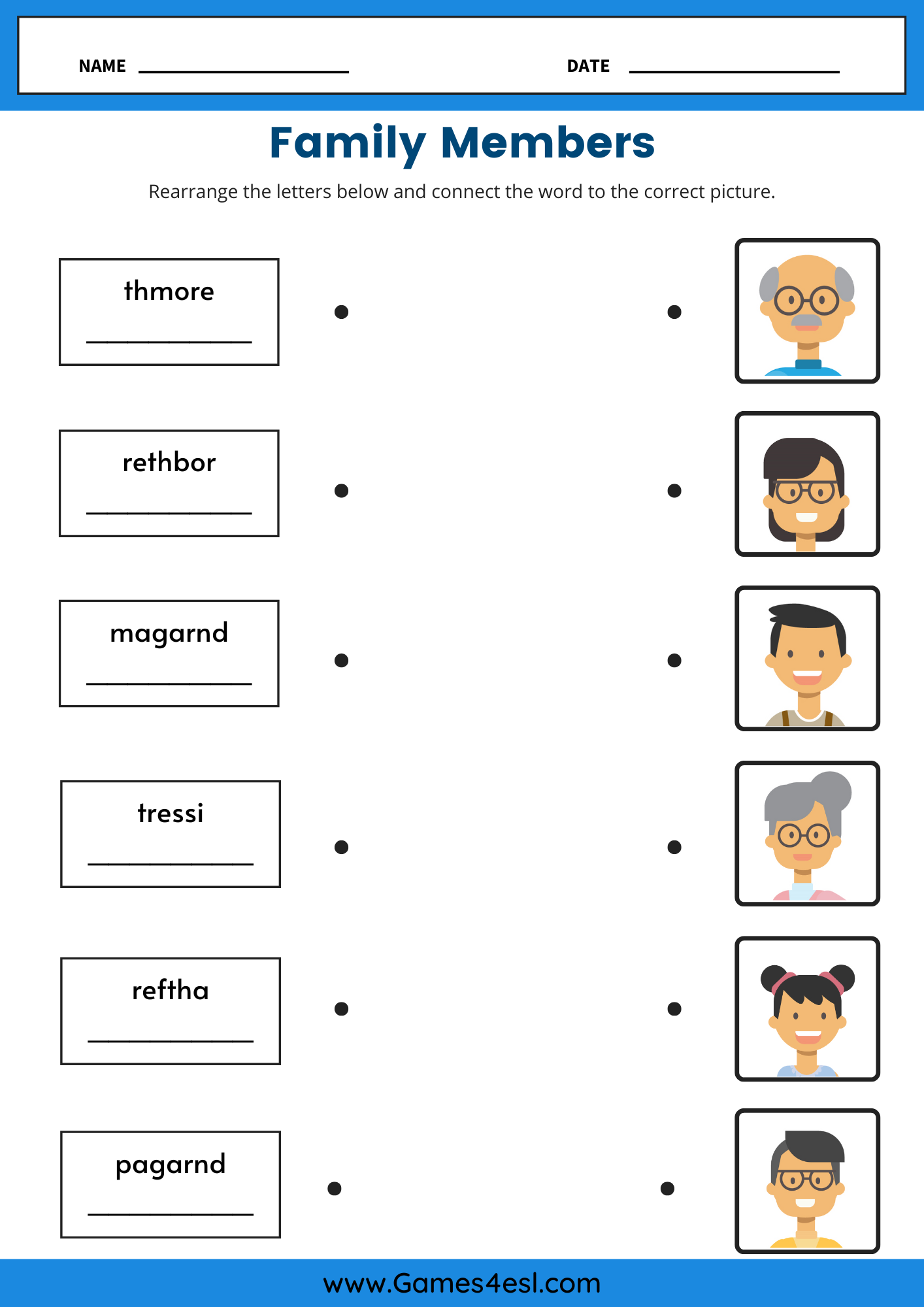 Family Worksheets Free Printable Family Member Worksheets Games4esl Family Worksheets Free Printable Family Member Worksheets Games4esl