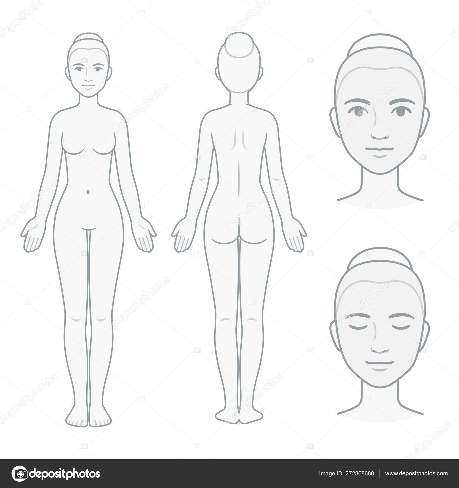 Female Body And Face Chart Stock Vector By Sudowoodo 272868680