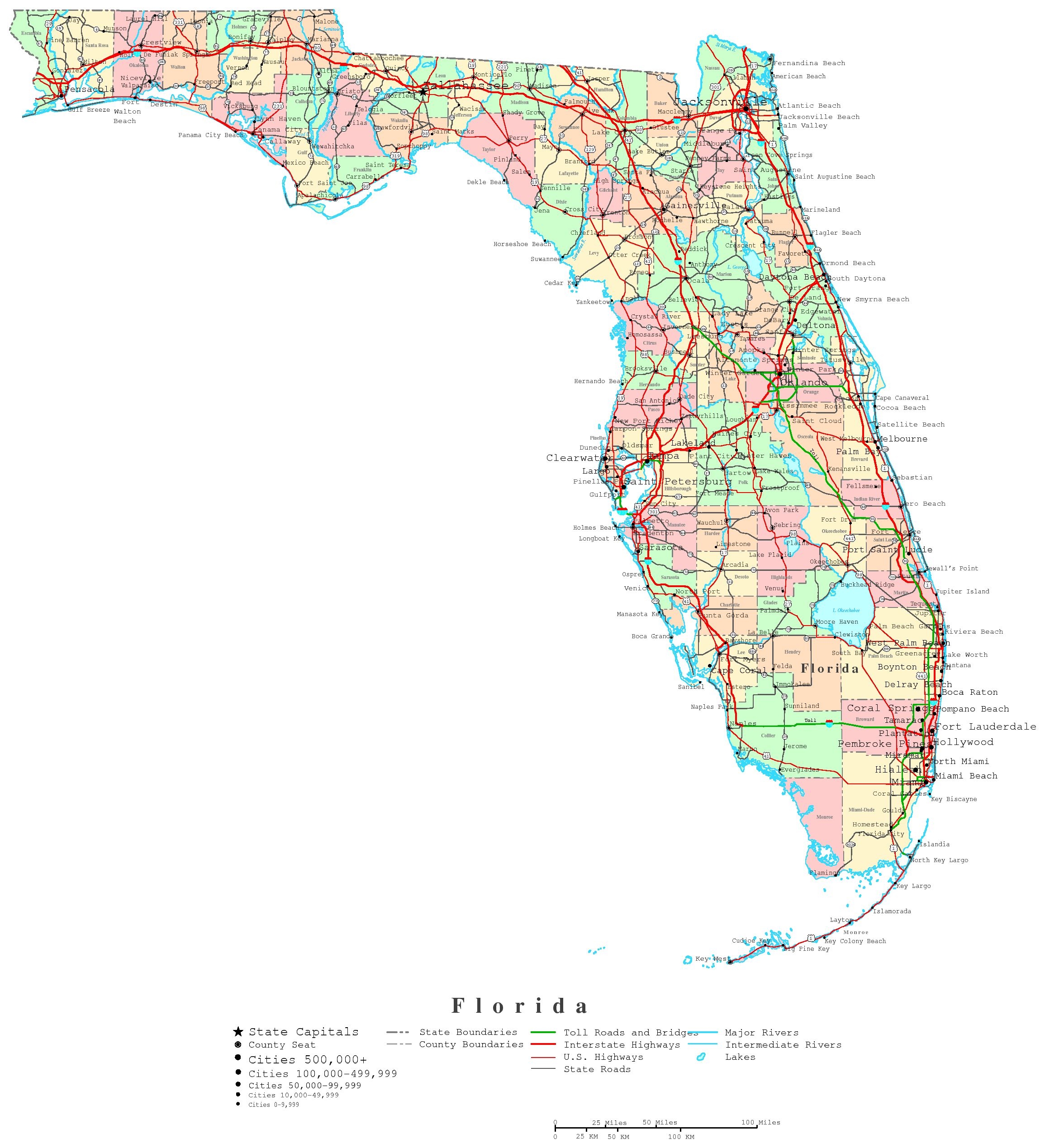 Florida Printable Map Florida Printable Map