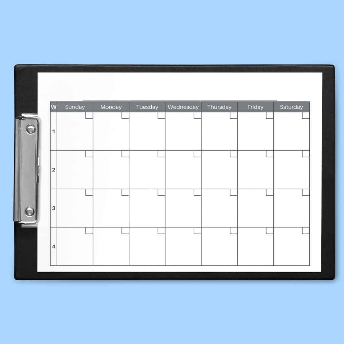Free 4 Week Calendar Printable PDF Free 4 Week Calendar Printable PDF