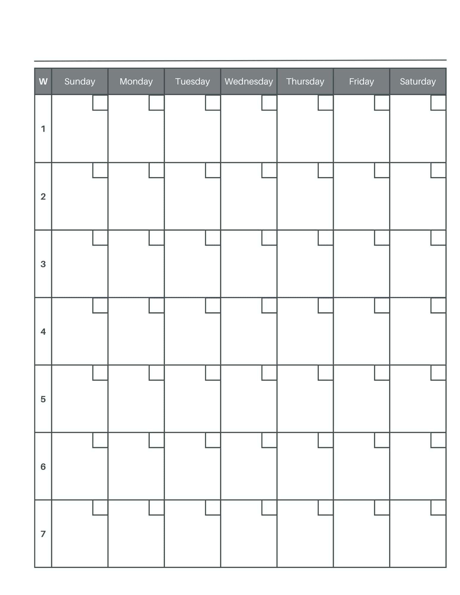 Free 7 Week Calendar Printable PDF