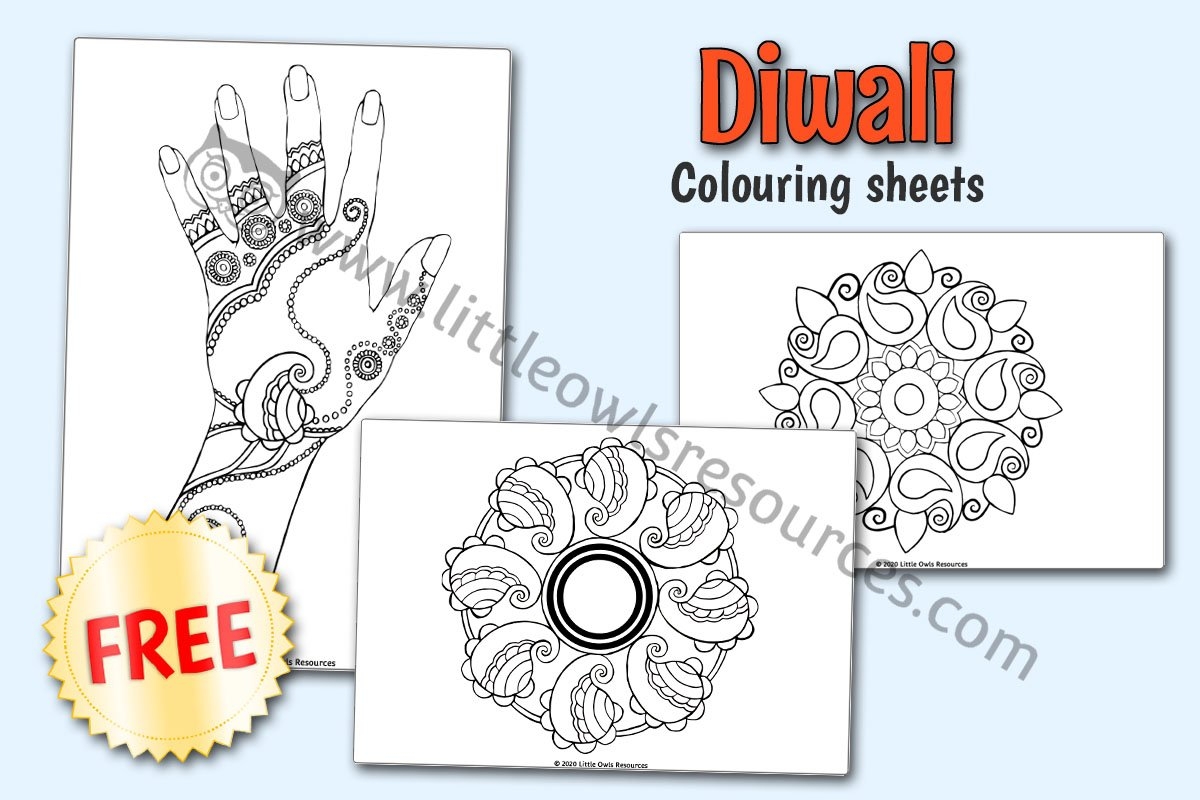 FREE Diwali Colouring Pages Activity EYFS KS1 Printables Little Owls Resources Free And Premium Early Years Printables